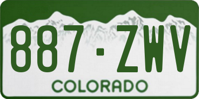 CO license plate 887ZWV