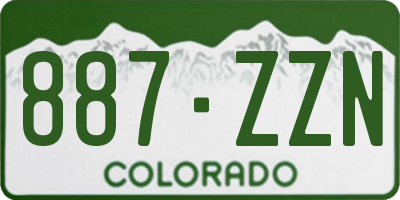 CO license plate 887ZZN