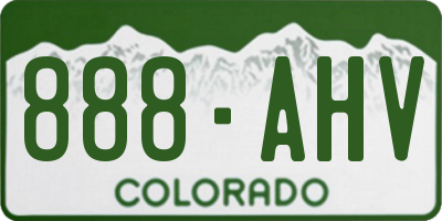 CO license plate 888AHV