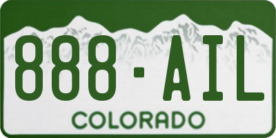 CO license plate 888AIL