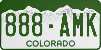 CO license plate 888AMK