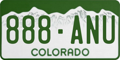 CO license plate 888ANU