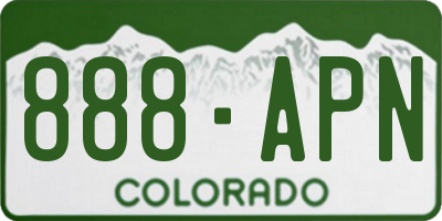 CO license plate 888APN