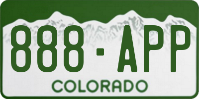 CO license plate 888APP