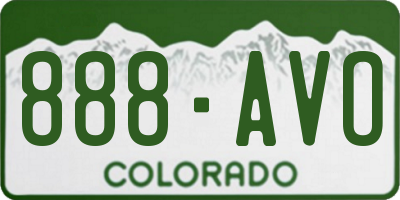 CO license plate 888AVO
