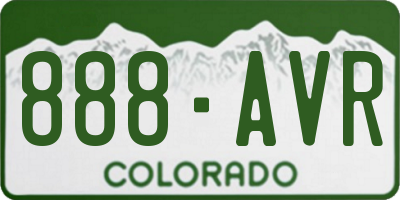 CO license plate 888AVR