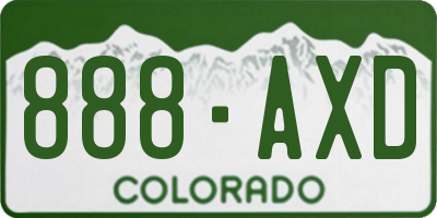 CO license plate 888AXD