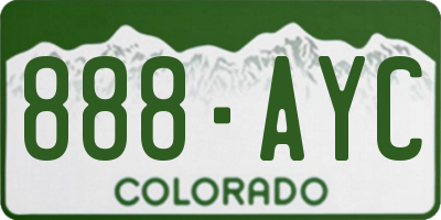 CO license plate 888AYC
