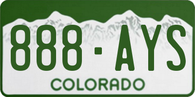 CO license plate 888AYS
