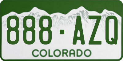 CO license plate 888AZQ
