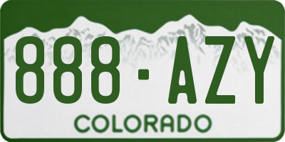 CO license plate 888AZY