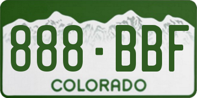 CO license plate 888BBF