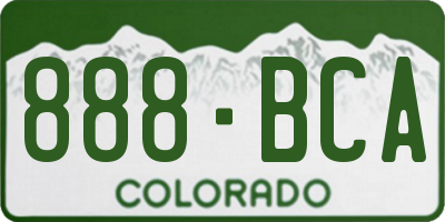 CO license plate 888BCA