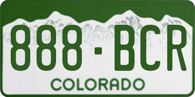 CO license plate 888BCR