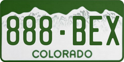 CO license plate 888BEX