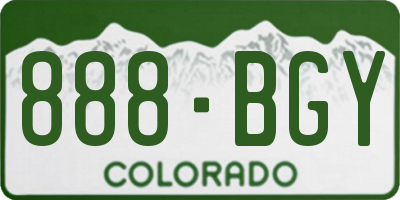 CO license plate 888BGY