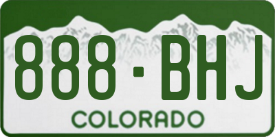 CO license plate 888BHJ