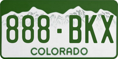 CO license plate 888BKX