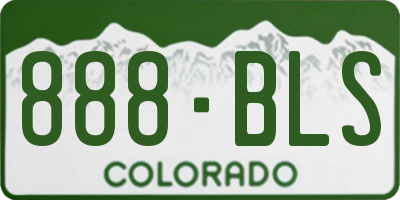 CO license plate 888BLS