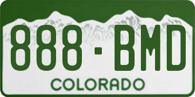 CO license plate 888BMD