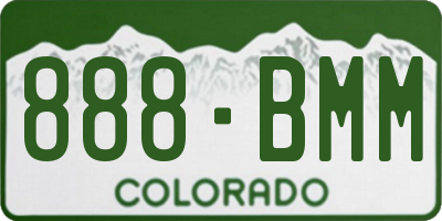 CO license plate 888BMM