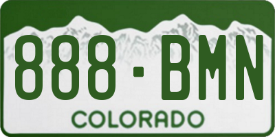 CO license plate 888BMN