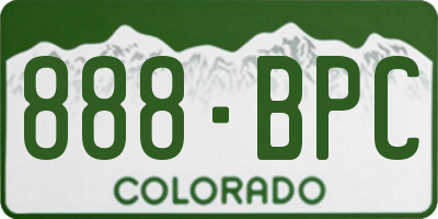 CO license plate 888BPC