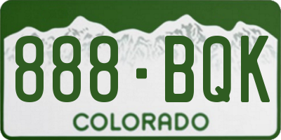 CO license plate 888BQK