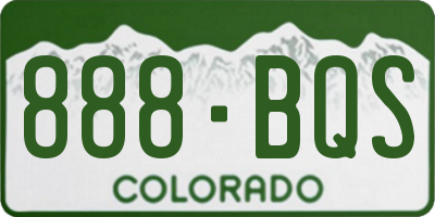 CO license plate 888BQS