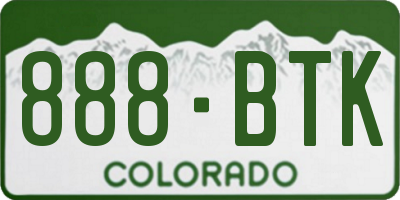 CO license plate 888BTK