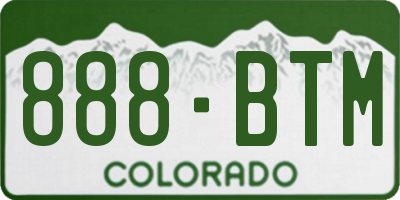 CO license plate 888BTM