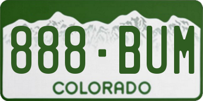 CO license plate 888BUM
