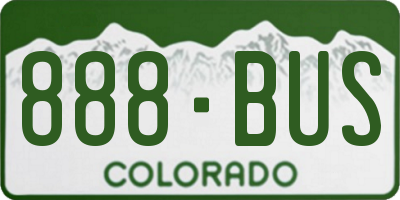 CO license plate 888BUS