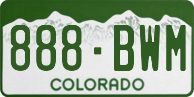 CO license plate 888BWM