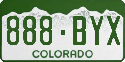 CO license plate 888BYX