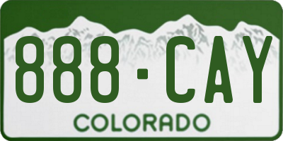 CO license plate 888CAY