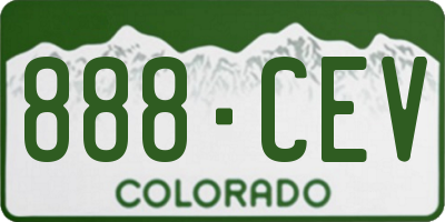 CO license plate 888CEV
