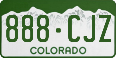CO license plate 888CJZ