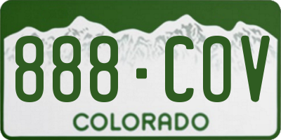 CO license plate 888COV