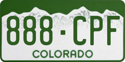 CO license plate 888CPF