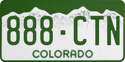 CO license plate 888CTN