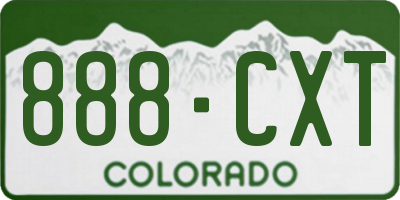 CO license plate 888CXT