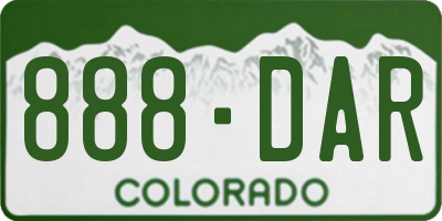 CO license plate 888DAR