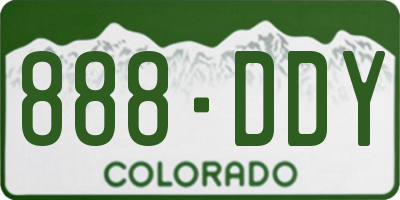 CO license plate 888DDY
