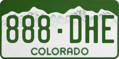 CO license plate 888DHE