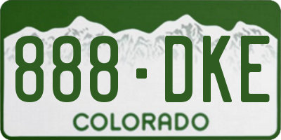 CO license plate 888DKE