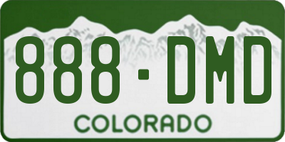 CO license plate 888DMD