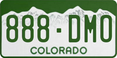CO license plate 888DMO