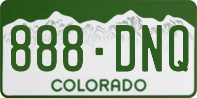 CO license plate 888DNQ
