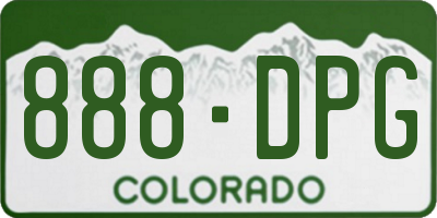 CO license plate 888DPG